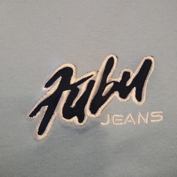 Vintage Fubu  Spell out cropped tee blue Made USA - Picture 4 of 7